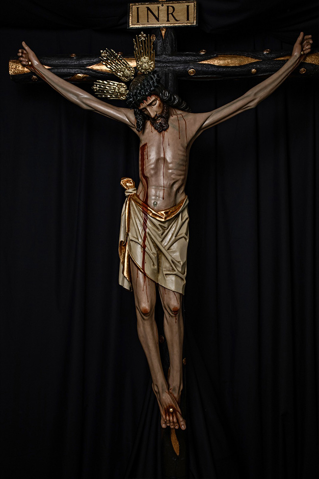 Primer plano del Cristo del Perdón y Caridad