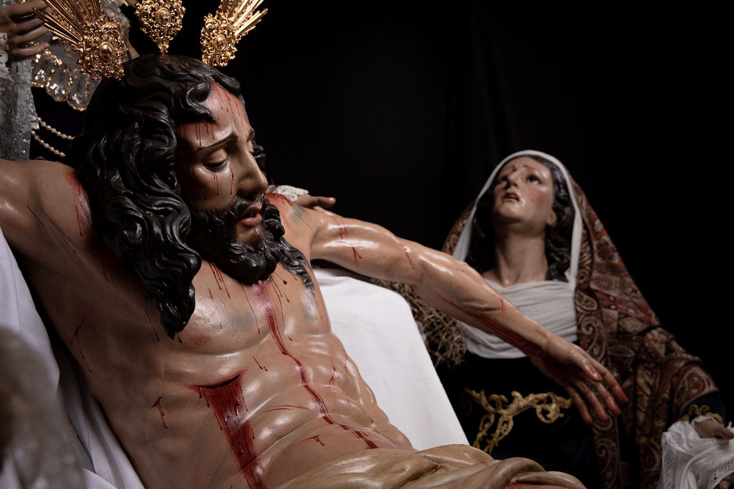 Primer plano del Cristo del Perdón y Caridad